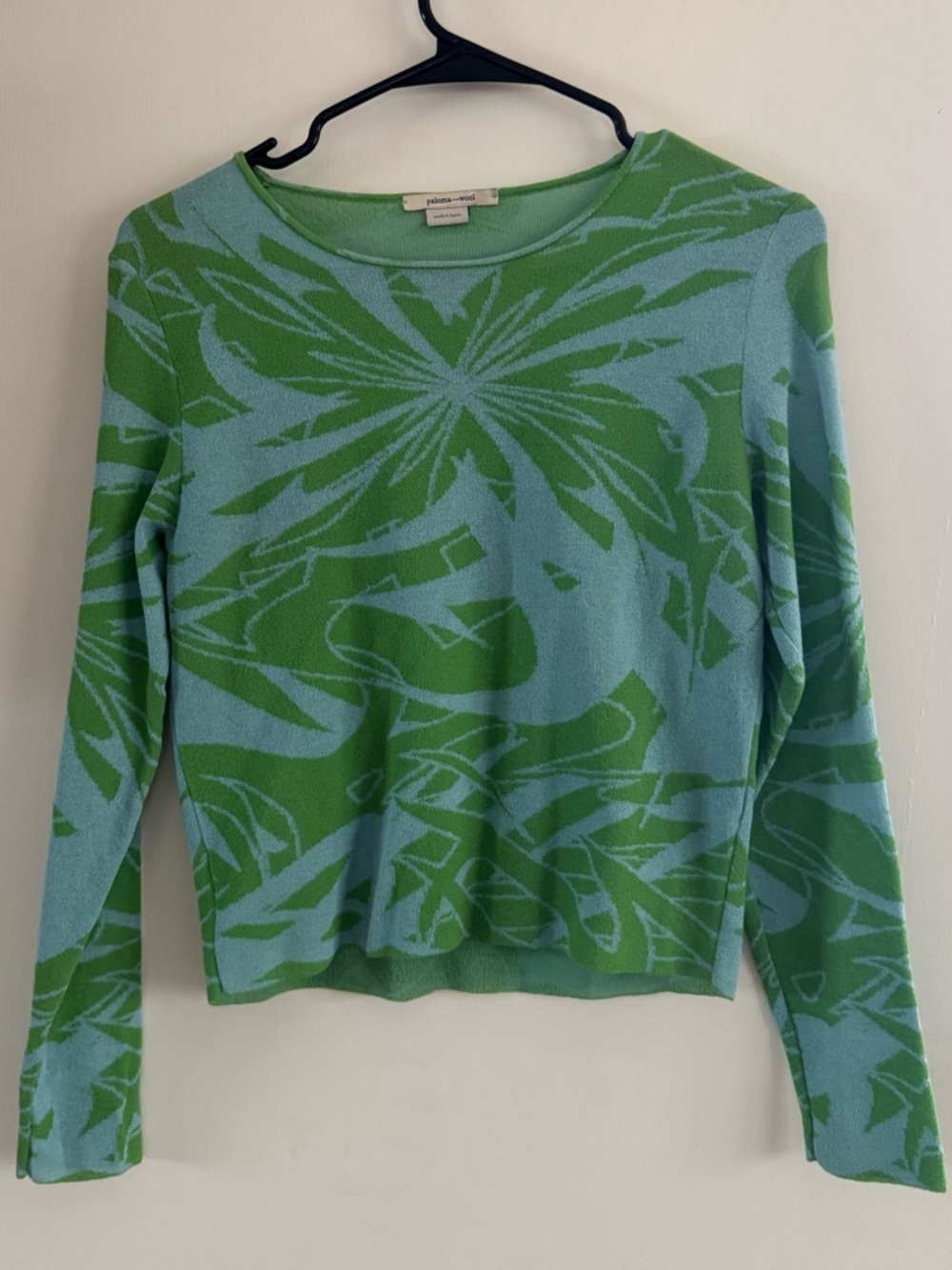 Paloma Wool Blue and Green Long Sleeve Graphic Tee - Picture 3 of 5